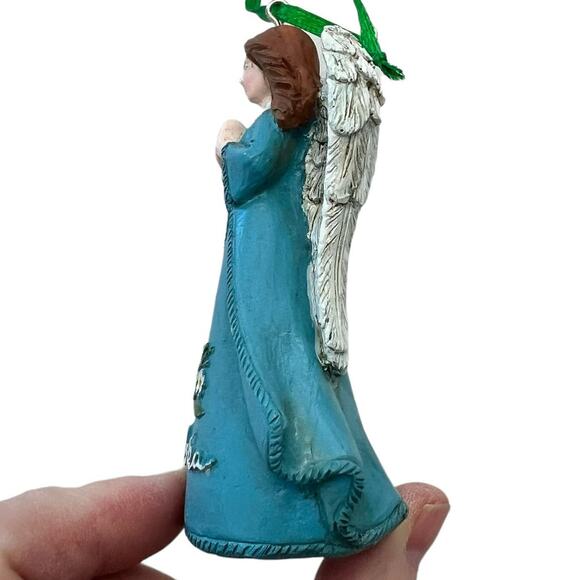 Alaska Angel Christmas Ornament Forget Me Not Blue Resin Holiday Festive - Picture 4 of 14